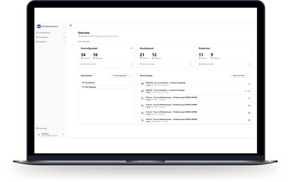S2X dashboard